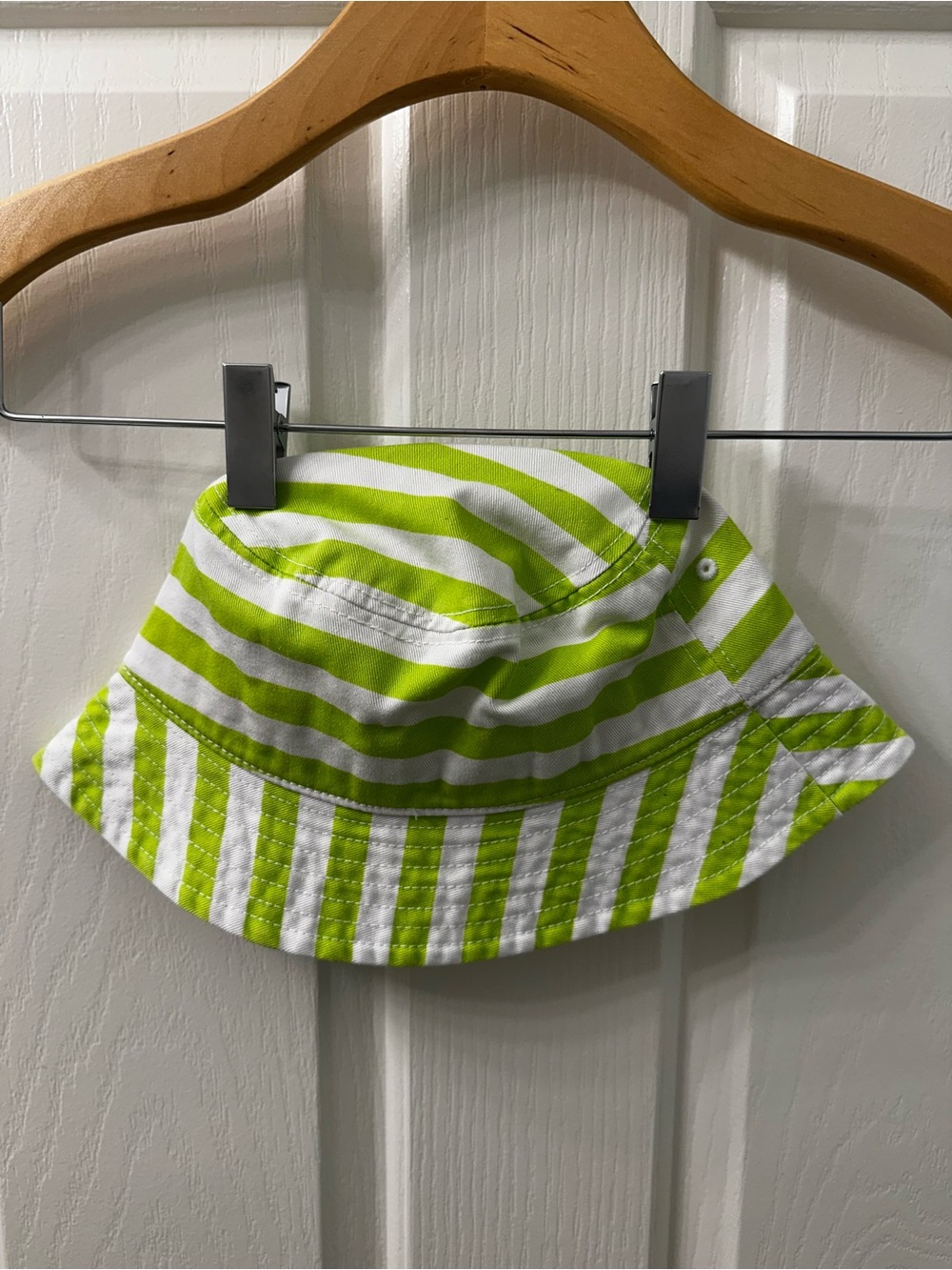 aerie Lime Green & White Striped Bucket Hat